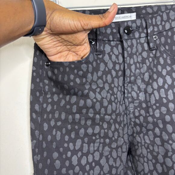 Good American Good Legs Crop Black Grey Jeans Women's Size 00/24 - Picture 5 of 7